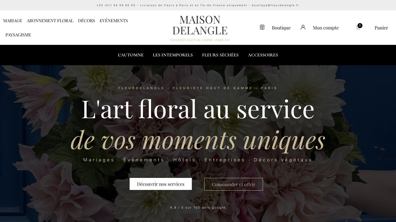 Capture du site de Fleur Delangle
